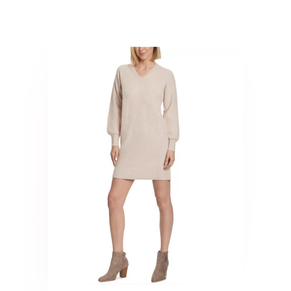 Elegant Cream Knit Dress